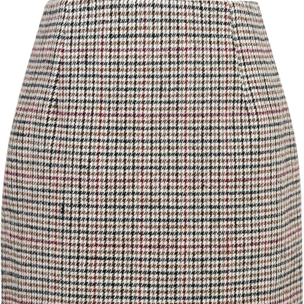 IDEALSANXUN Womens High Waist Plaid Pencil Wool Mini Skirt - Size XS